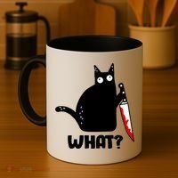 Halloween Cat what? Bloody Knife Coffee Mug thumb 4