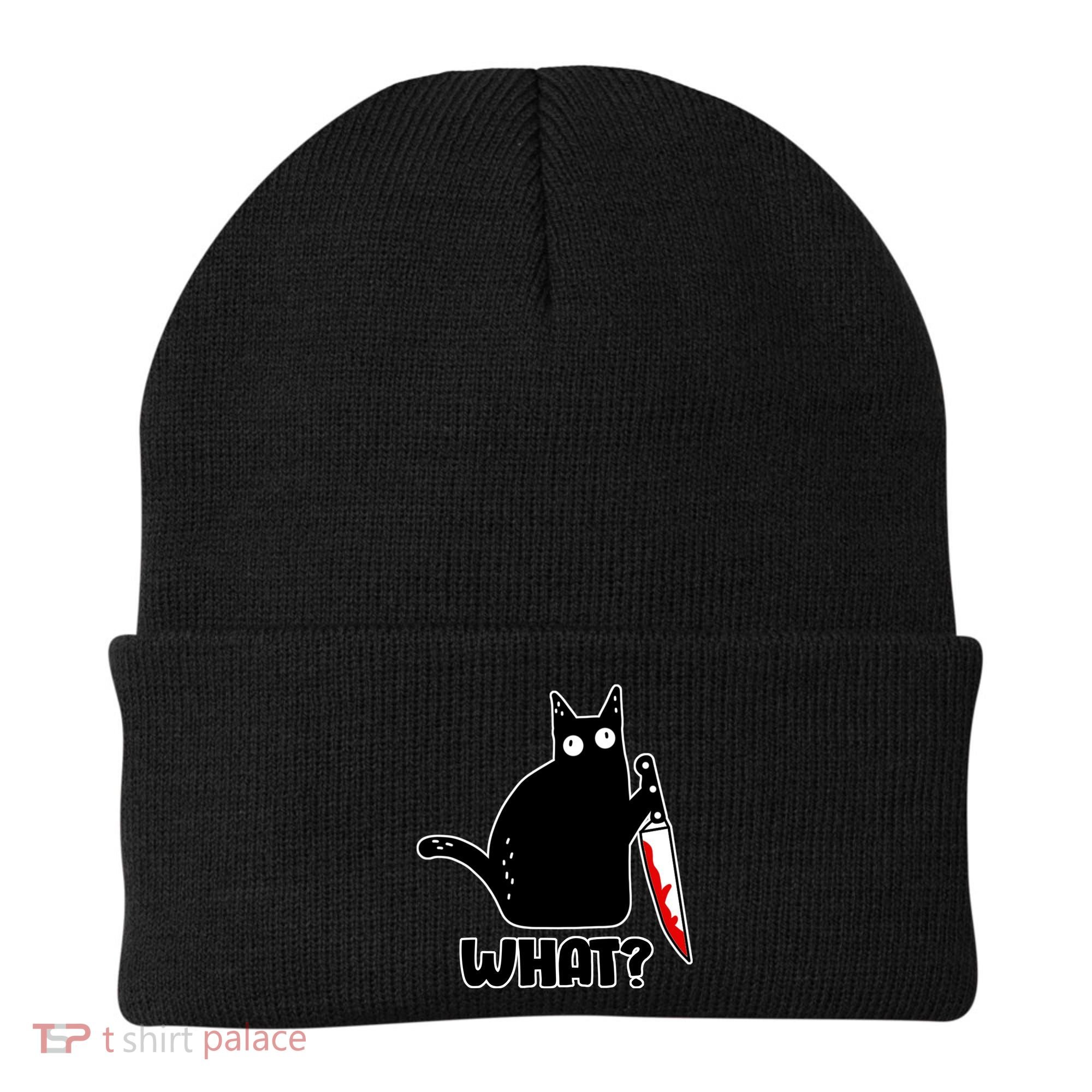 Halloween Cat what? Bloody Knife Beanie