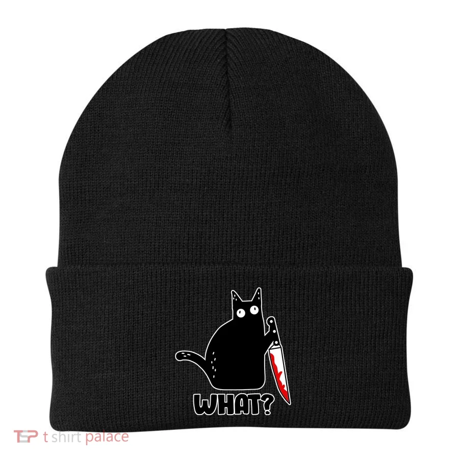 Halloween Cat what? Bloody Knife Beanie