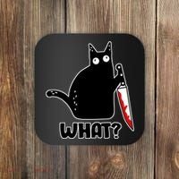 Halloween Cat what? Bloody Knife Coaster thumb 0