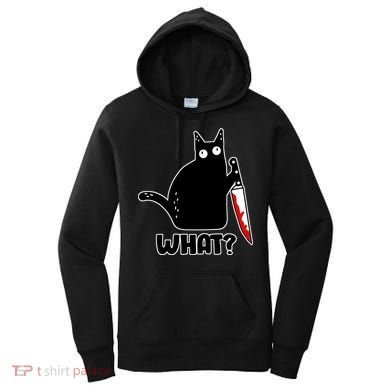 Halloween Cat what? Bloody Knife Women's Hoodie