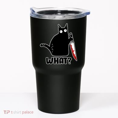 Halloween Cat what? Bloody Knife Tumbler