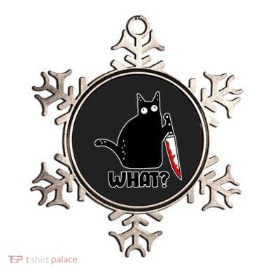 Halloween Cat what? Bloody Knife Ornament