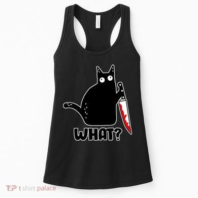 Halloween Cat what? Bloody Knife Women's Tank Top