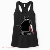 Halloween Cat what? Bloody Knife Women's Tank Top thumb 0