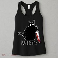 Halloween Cat what? Bloody Knife Women's Tank Top thumb 3