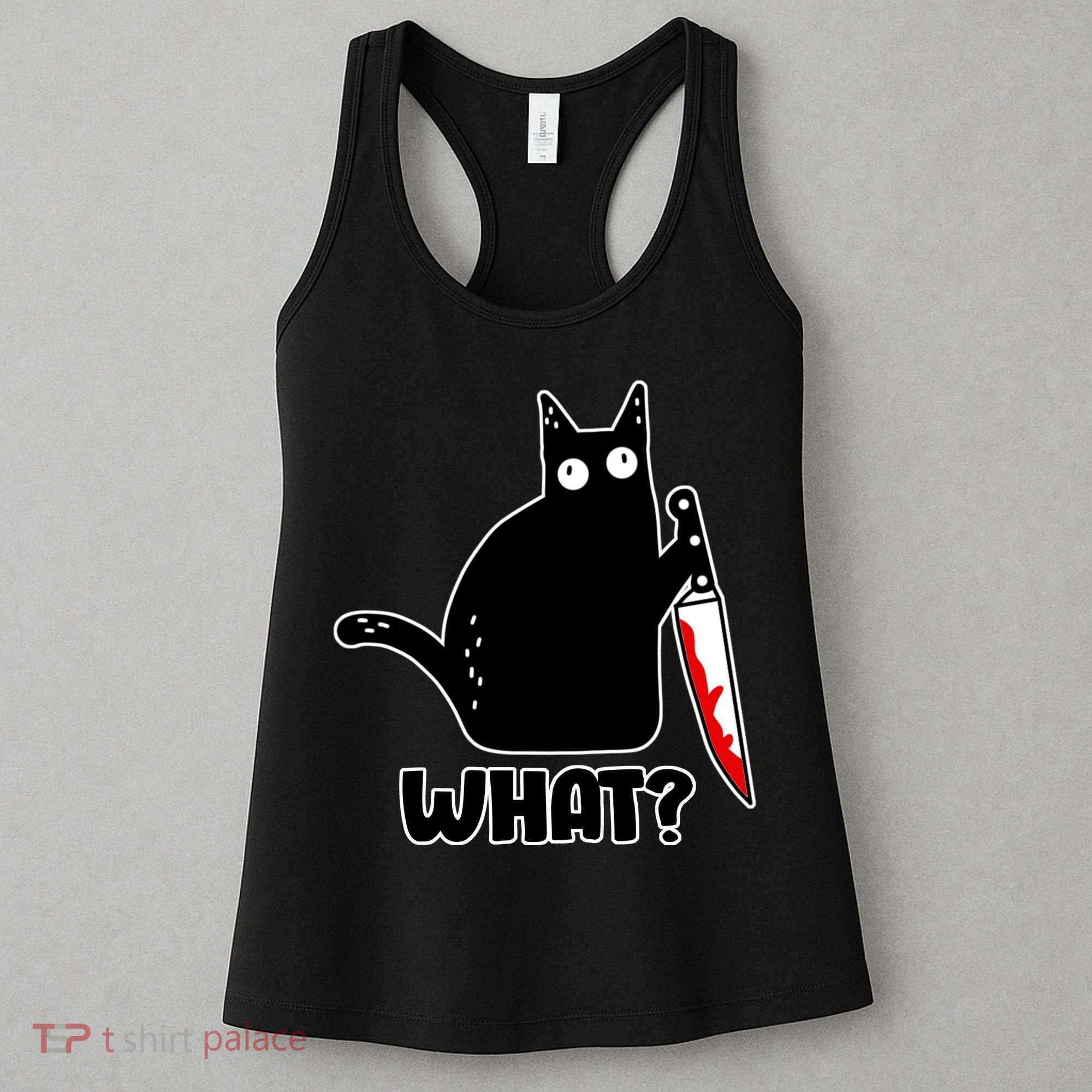 Halloween Cat what? Bloody Knife Women's Tank Top