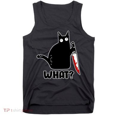 Halloween Cat what? Bloody Knife Tank Top