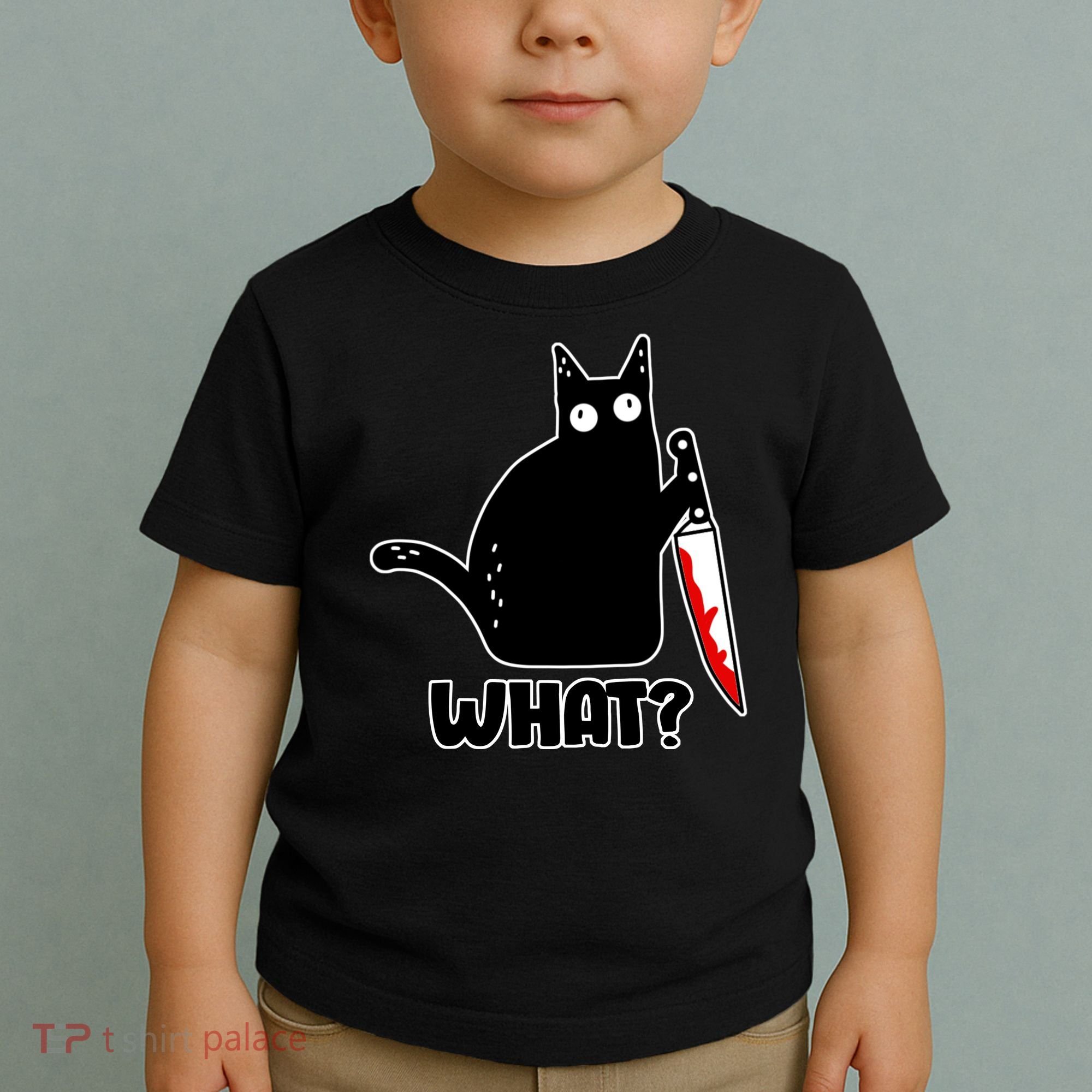 Halloween Cat what? Bloody Knife Toddler T-Shirt
