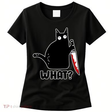 Halloween Cat what? Bloody Knife Women's T-Shirt