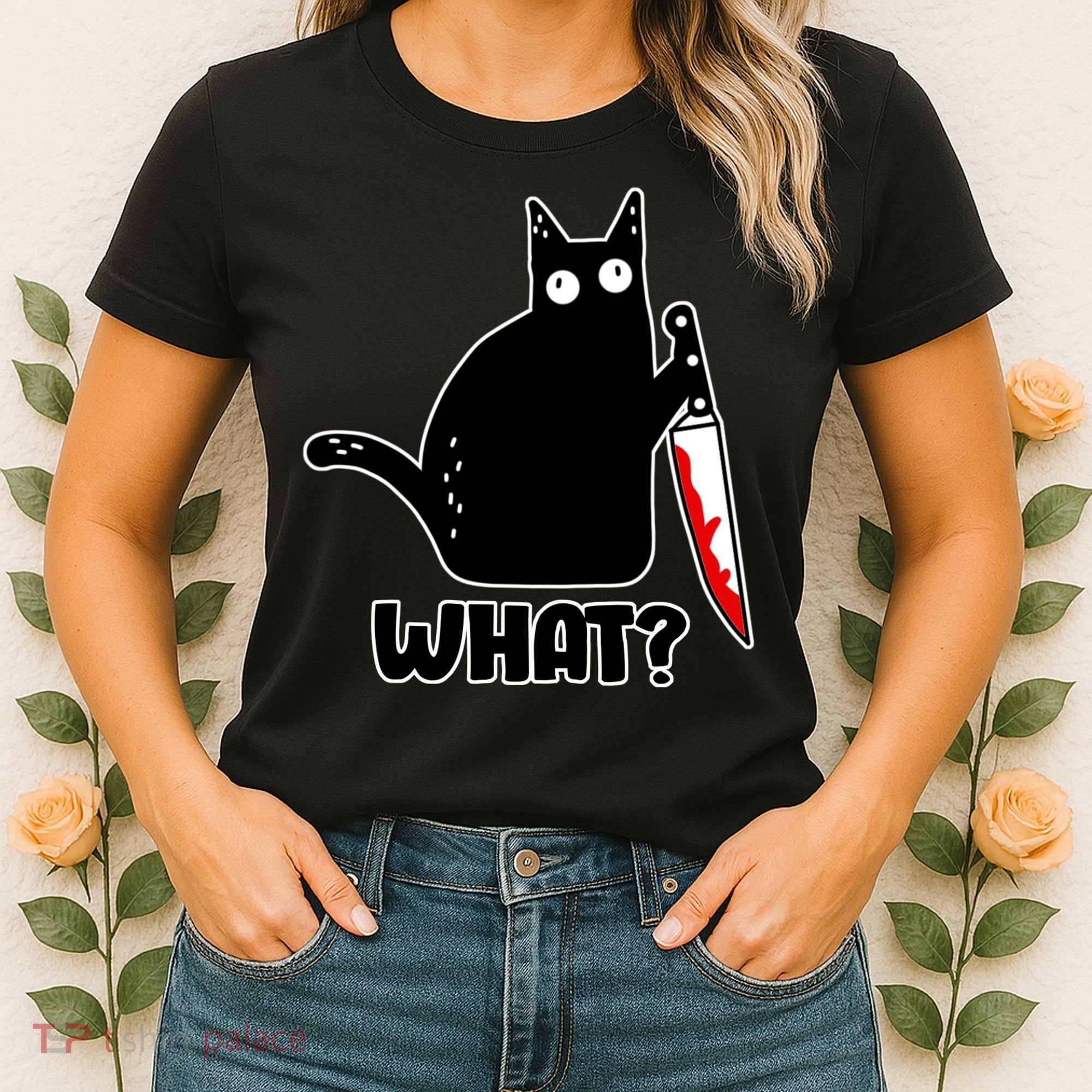 Halloween Cat what? Bloody Knife Women's T-Shirt