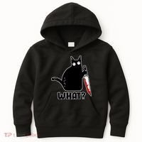 Halloween Cat what? Bloody Knife Kids Hoodie thumb 0