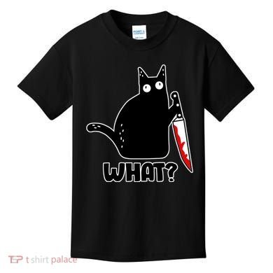 Halloween Cat what? Bloody Knife Kids T-Shirt