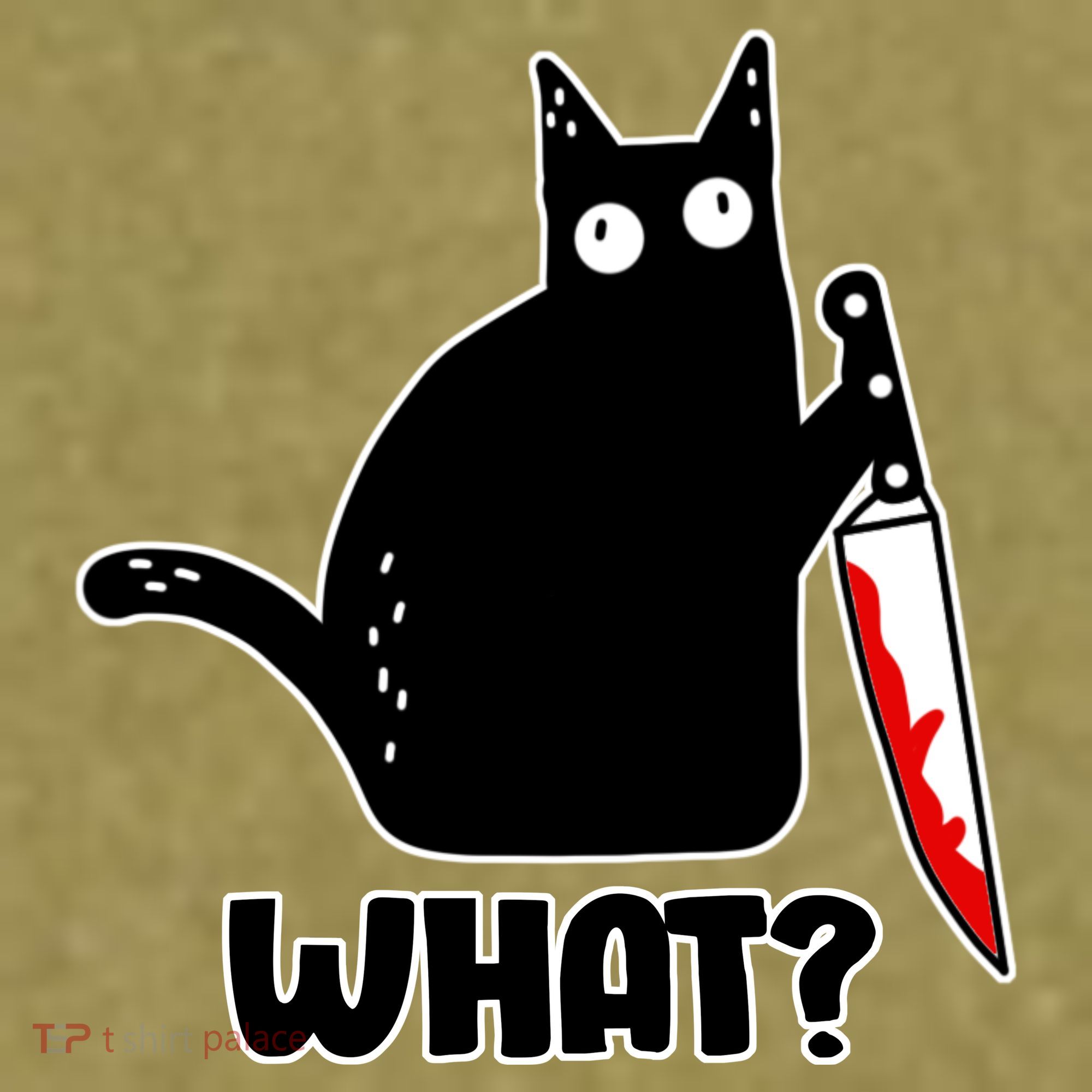 Halloween Cat what? Bloody Knife Garment-Dyed Women's Muscle Tee