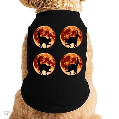 Halloween Cat with Full Moon Phases Doggie Tank