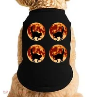 Halloween Cat with Full Moon Phases Doggie Tank thumb 0