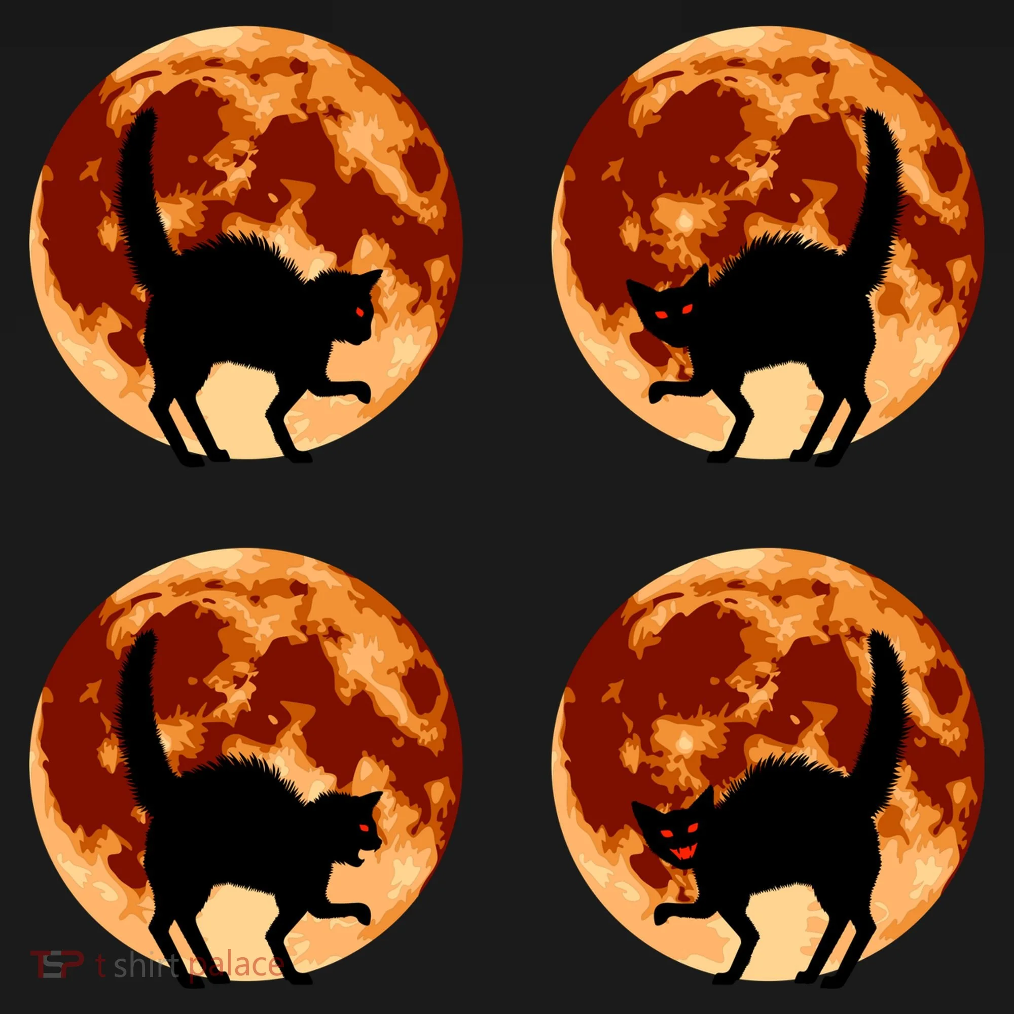 Halloween Cat with Full Moon Phases Doggie Tank