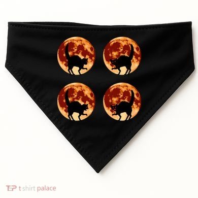 Halloween Cat with Full Moon Phases USA-Made Doggie Bandana