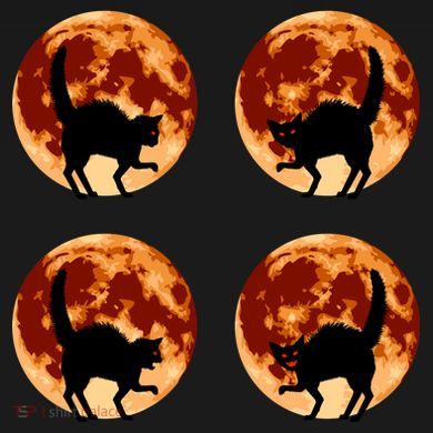 Halloween Cat with Full Moon Phases Impact Tech Backpack