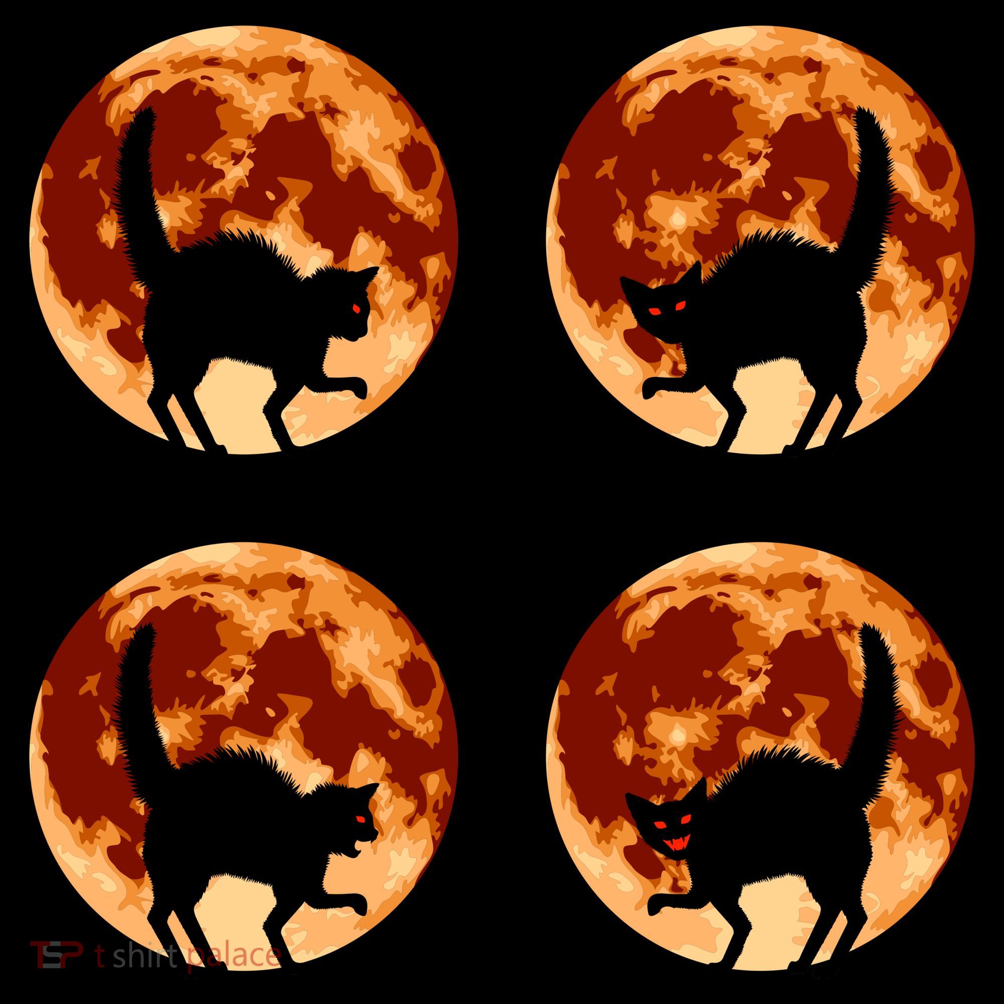 Halloween Cat with Full Moon Phases Backpack