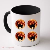Halloween Cat with Full Moon Phases Coffee Mug thumb 0