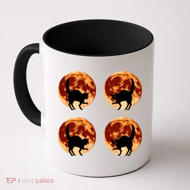 Halloween Cat with Full Moon Phases Coffee Mug