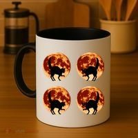 Halloween Cat with Full Moon Phases Coffee Mug thumb 4
