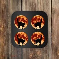 Halloween Cat with Full Moon Phases Coaster thumb 0