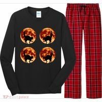 Halloween Cat with Full Moon Phases Long Sleeve Pajama Set thumb 0