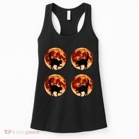 Halloween Cat with Full Moon Phases Women's Tank Top thumb 0
