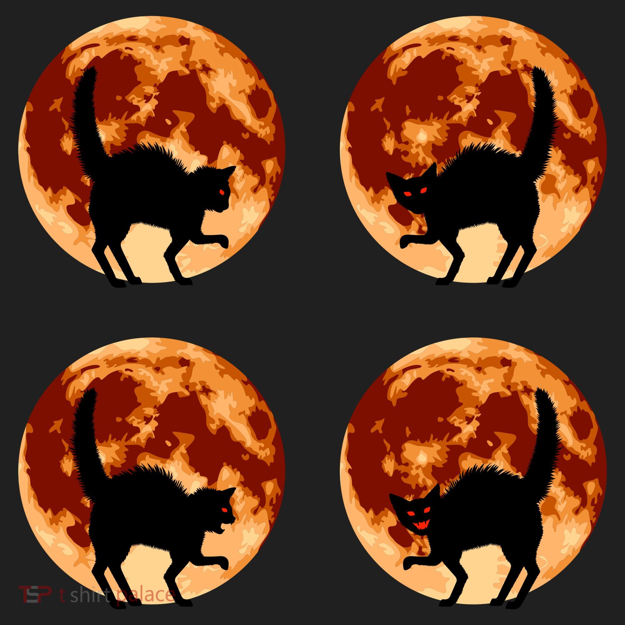 Halloween Cat with Full Moon Phases Hat