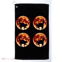 Halloween Cat with Full Moon Phases Golf Towel thumb 0