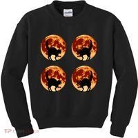 Halloween Cat with Full Moon Phases Kids Sweatshirt thumb 0