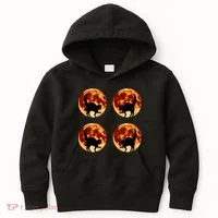 Halloween Cat with Full Moon Phases Kids Hoodie thumb 0
