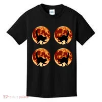 Halloween Cat with Full Moon Phases Kids T-Shirt thumb 0
