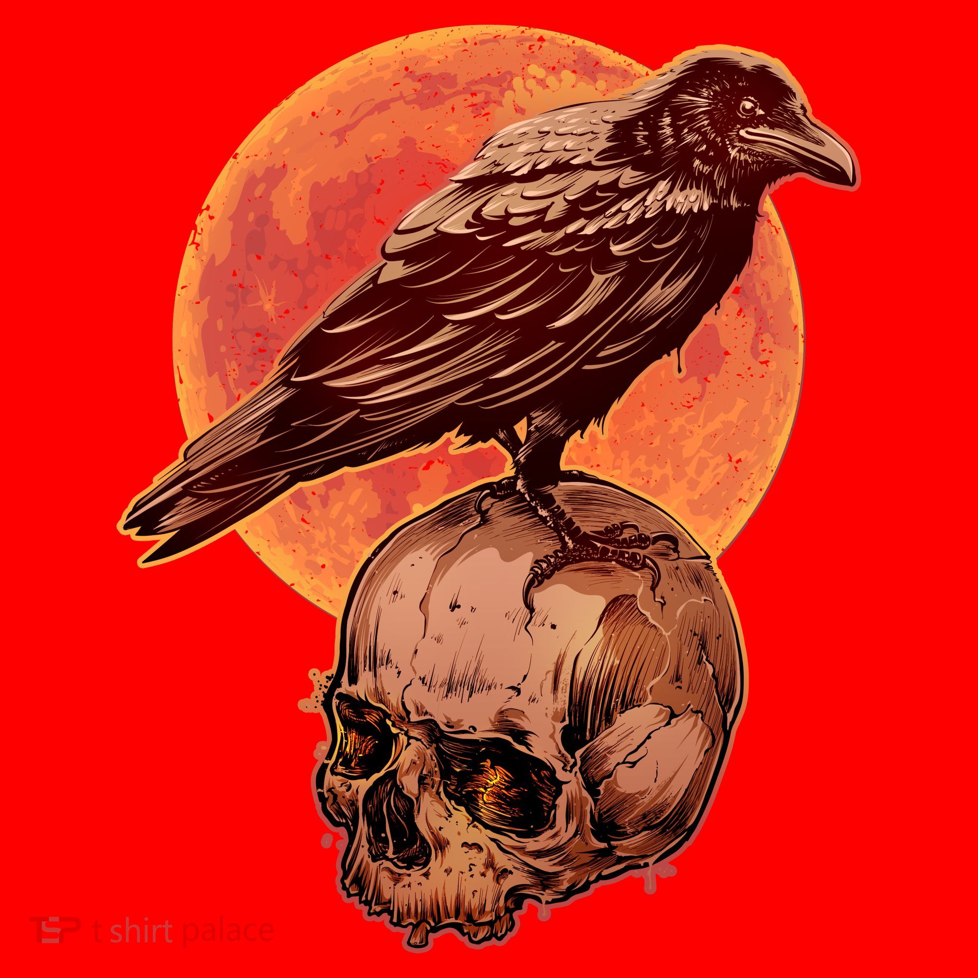 Halloween Cool Raven Crow Skull And Moon Santa Hat