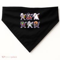 Halloween Cute Funny Dabbing Monsters USA-Made Doggie Bandana thumb 0