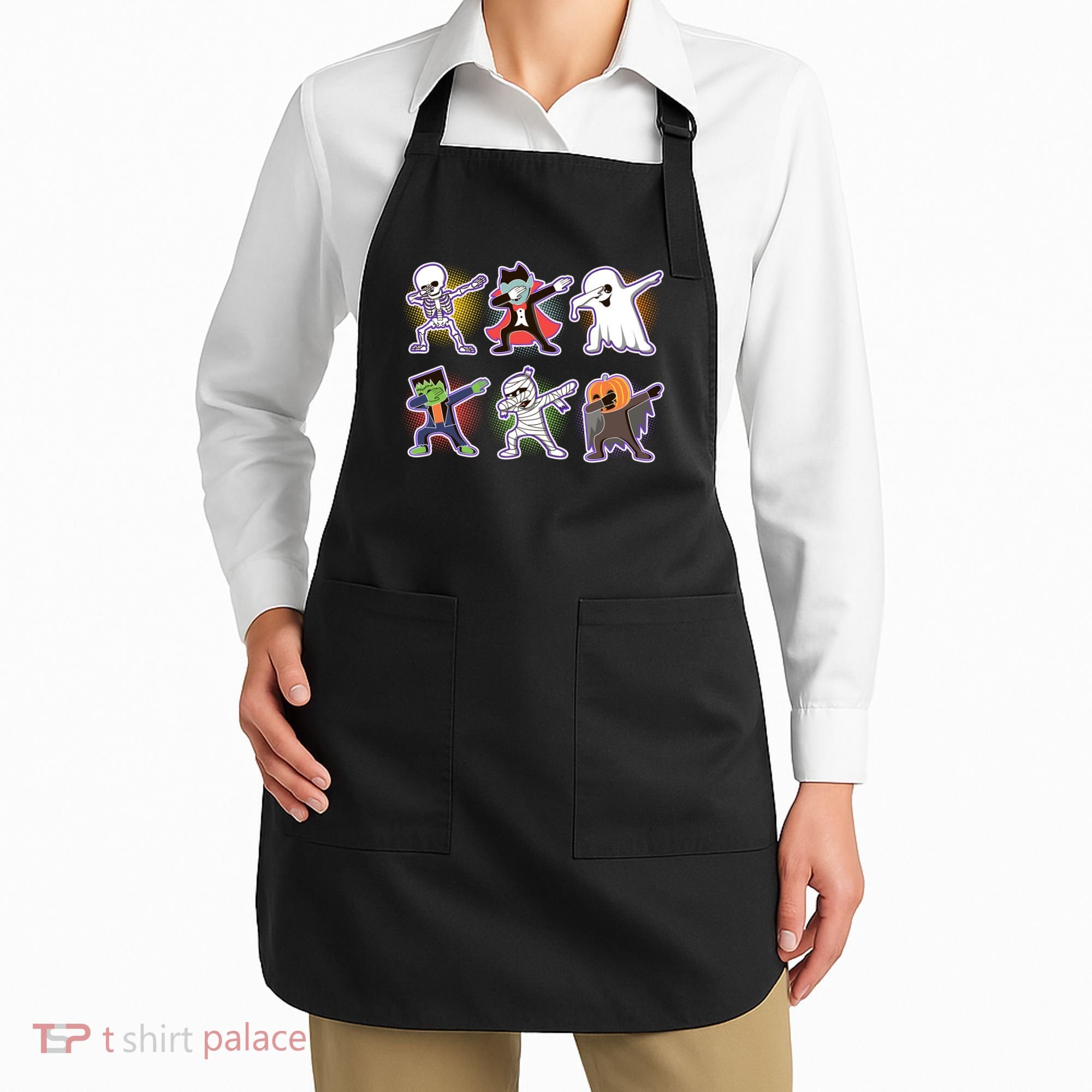 Halloween Cute Funny Dabbing Monsters Apron