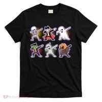 Halloween Cute Funny Dabbing Monsters T-Shirt thumb 0