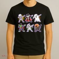 Halloween Cute Funny Dabbing Monsters T-Shirt thumb 3