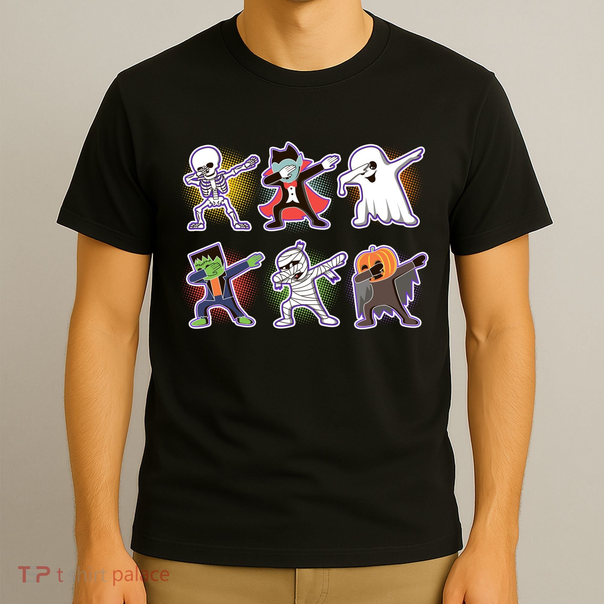Halloween Cute Funny Dabbing Monsters T-Shirt