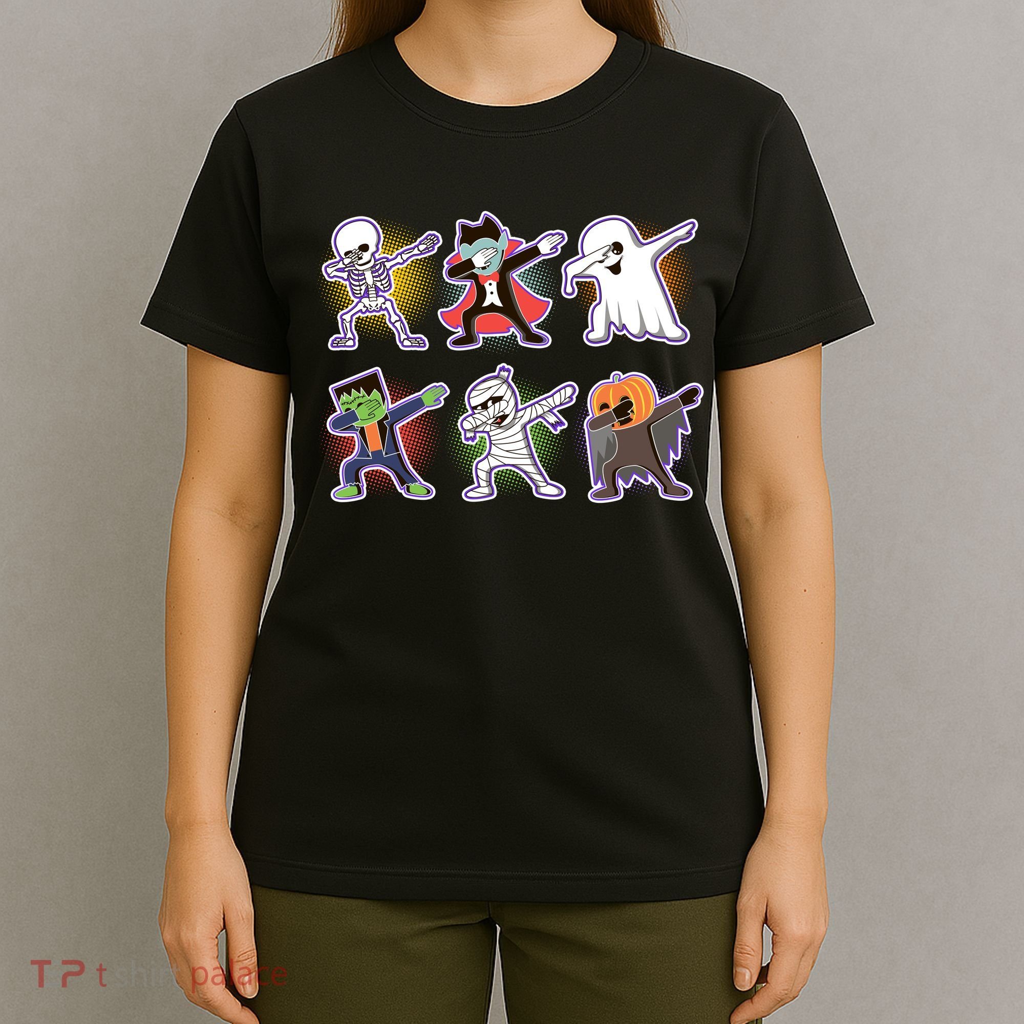 Halloween Cute Funny Dabbing Monsters T-Shirt