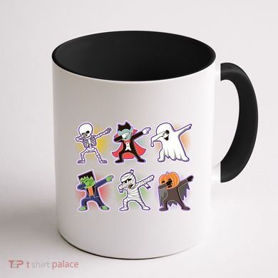 Halloween Cute Funny Dabbing Monsters Coffee Mug back