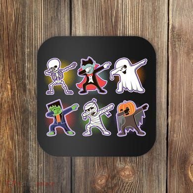 Halloween Cute Funny Dabbing Monsters Coaster