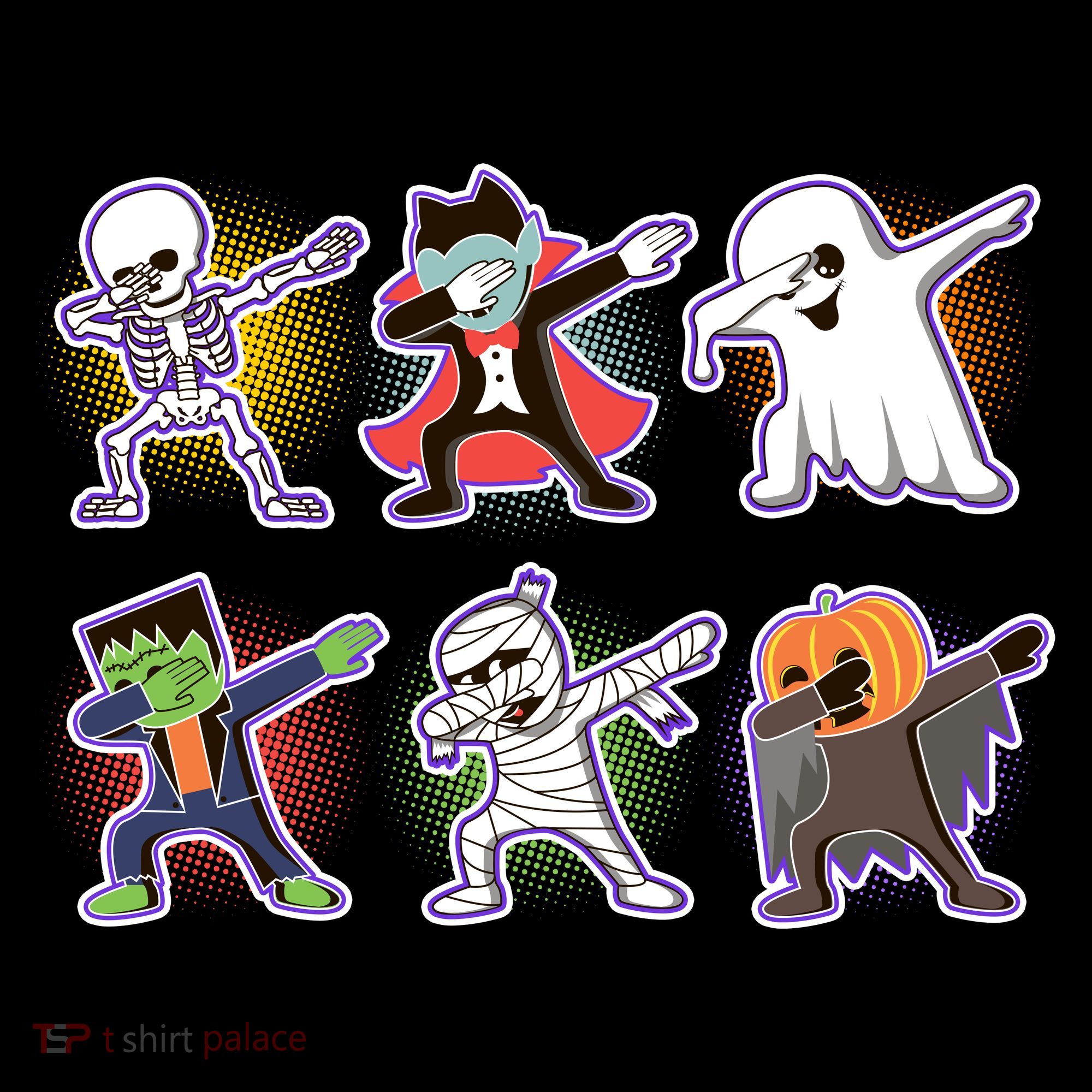 Halloween Cute Funny Dabbing Monsters Mousepad