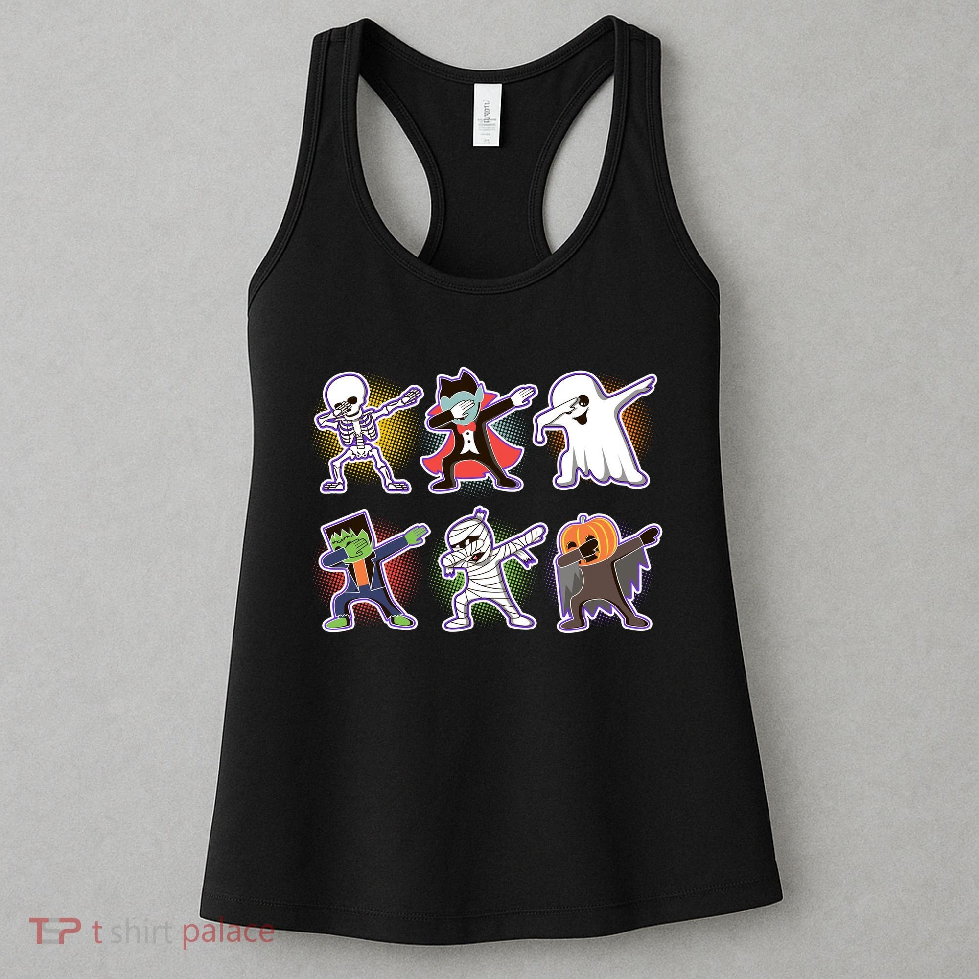 Halloween Cute Funny Dabbing Monsters Women's Tank Top