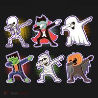 Halloween Cute Funny Dabbing Monsters Baby Bodysuit thumb 2