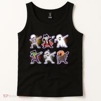 Halloween Cute Funny Dabbing Monsters Tank Top thumb 2