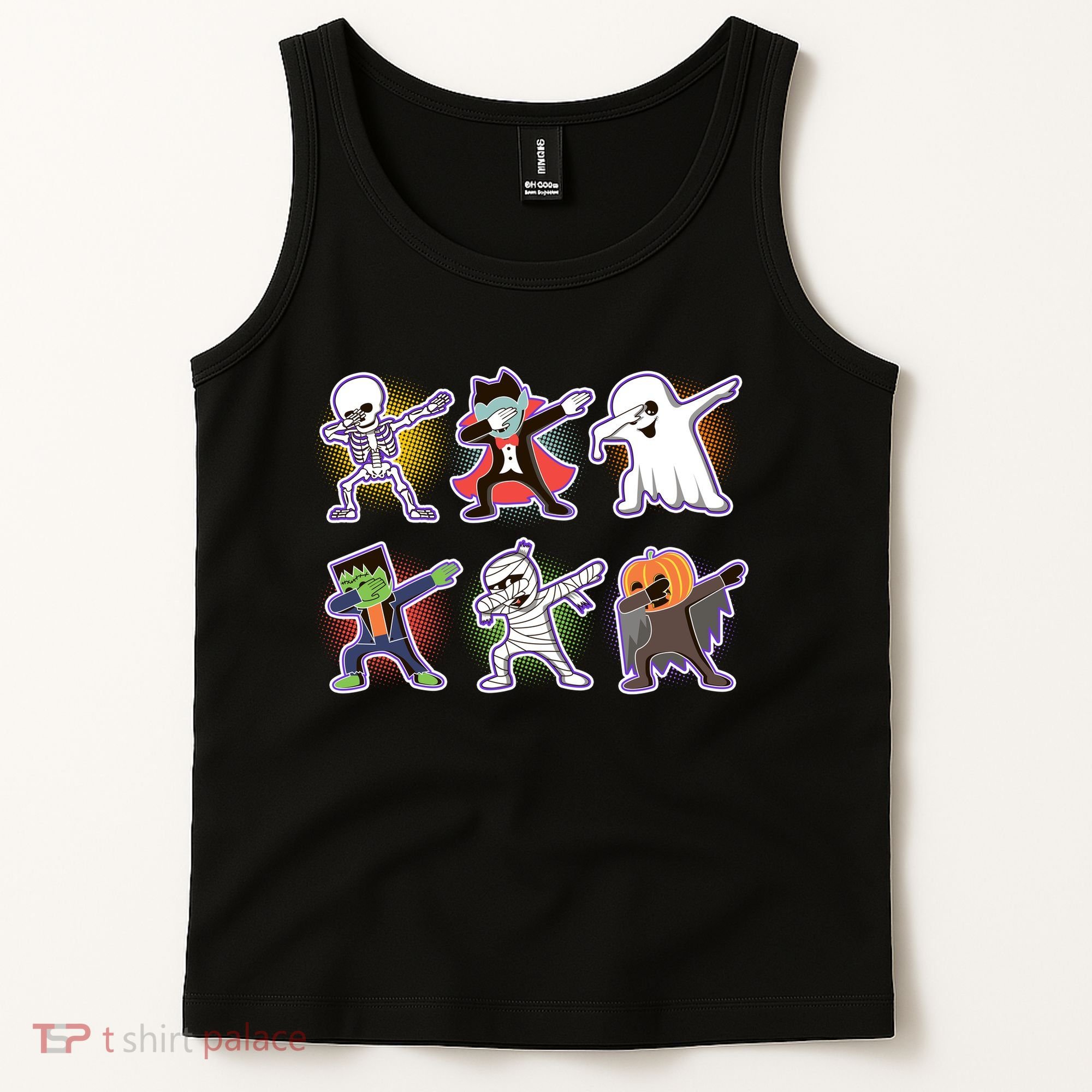 Halloween Cute Funny Dabbing Monsters Tank Top