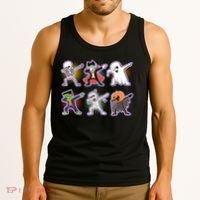 Halloween Cute Funny Dabbing Monsters Tank Top thumb 3
